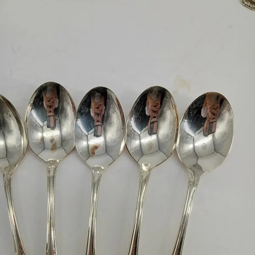 8X Tbsp Vtg 1968 Oneida Community Silverplate Fredericksburg Table Spoons